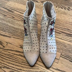 Nanette Lepore Tan Suede and Mesh Booties Size 9M